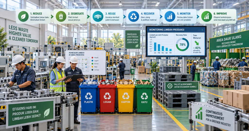 cara mengurangi limbah produksi di pabrik secara efektif